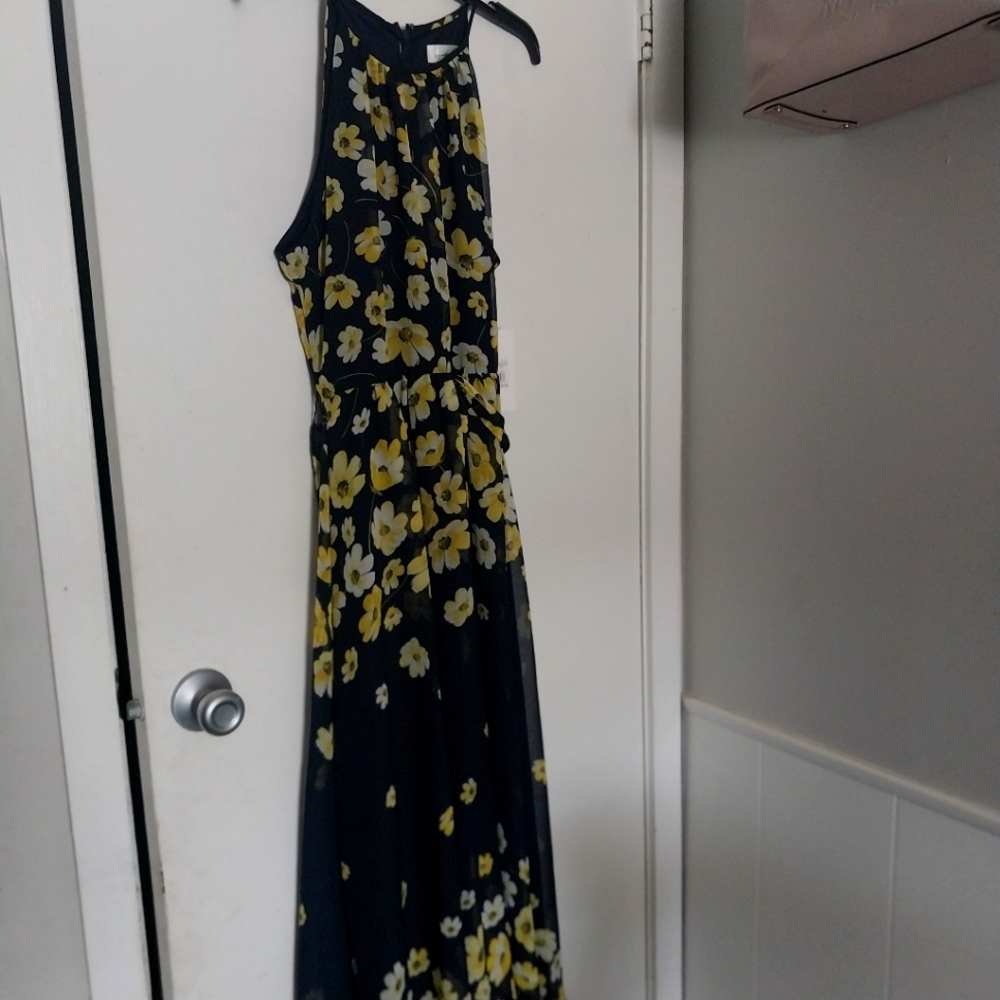 Harper Rose Navy and Yellow Floral Dress